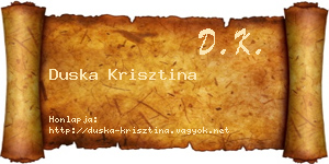 Duska Krisztina névjegykártya