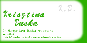 krisztina duska business card